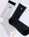 A Bow Over Stripes Socks Set Of 2