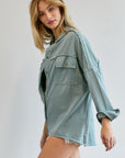 Davi & Dani Button Down Shirt with Pockets - Online Only