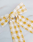 Daisy Picnic Gingham Bow Hair Clip