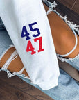 Trump USA Flag 45 47 Cozy Graphic Sweatshirt