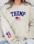 PLUS Trump USA Flag 45 47 Cozy Graphic Sweatshirt