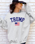 PLUS Trump USA Flag 45 47 Cozy Graphic Sweatshirt