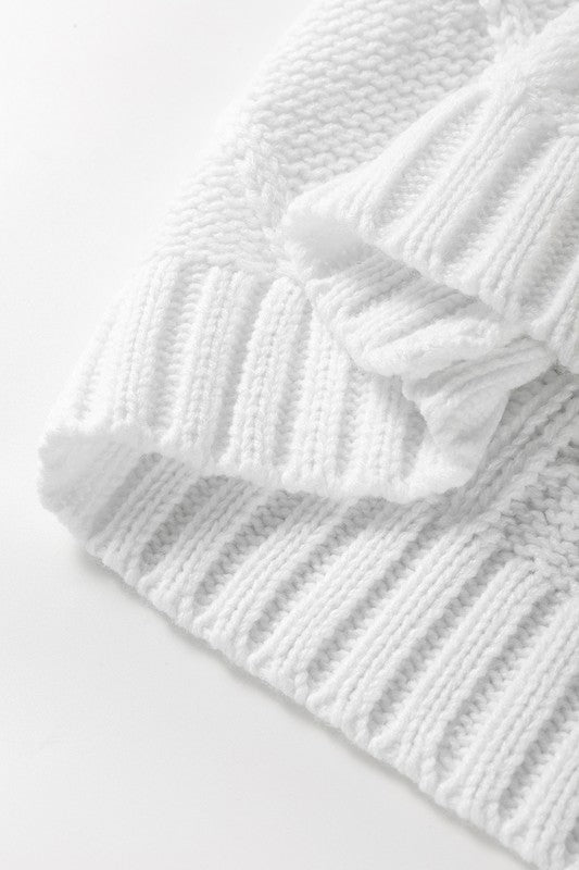 Cable Knit Satin Bowknot SPRING Sweater
