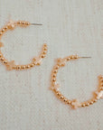 Golden Crosses Beaded Hoop Earrings