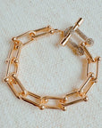 Paved Toggle U Chain Link Bracelet