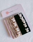 Pearls And Solid Hair Ties Set Of 4