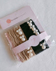 Pearls And Solid Hair Ties Set Of 4