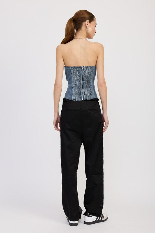 Emory Park | Denim Bustier with Buckle