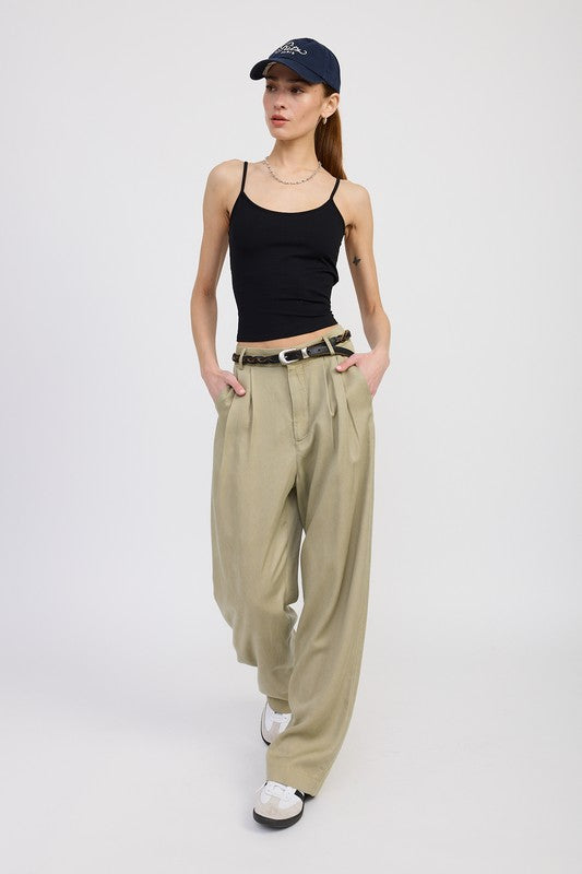 Emory Park High Waist Wide Leg Trousers with Front Pleats