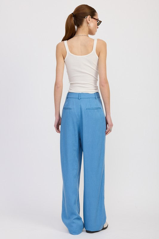 Emory Park High Waist Wide Leg Trousers with Front Pleats