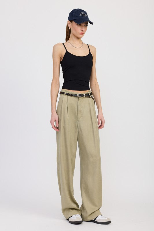 Emory Park High Waist Wide Leg Trousers with Front Pleats