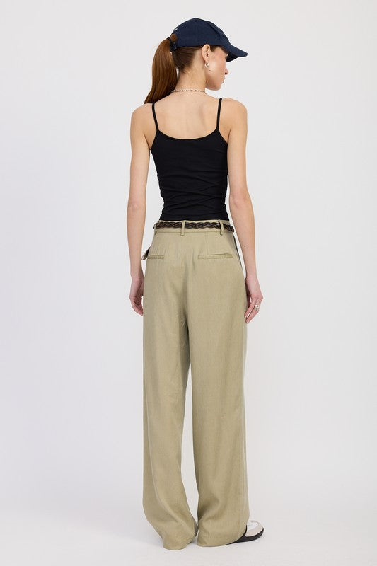Emory Park High Waist Wide Leg Trousers with Front Pleats