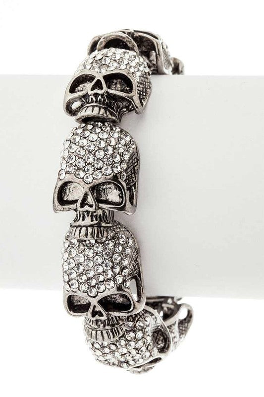 Crystal Skull Stretch Bracelet