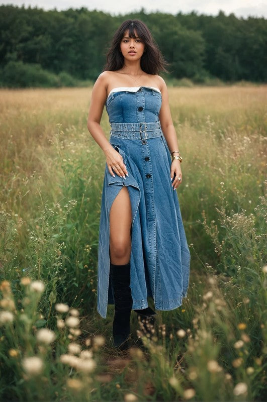 Athina | PLUS Chic Reinvented Trench Maxi Dress