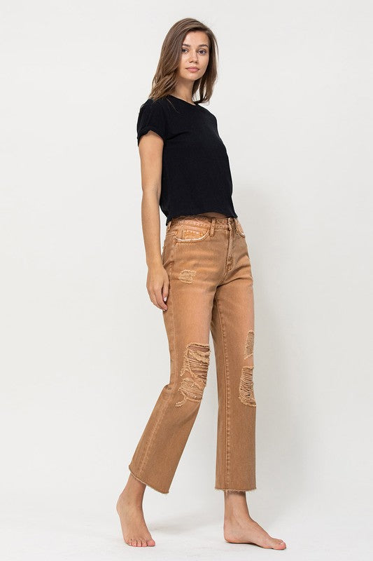 VERVET by Flying Monkey High-RIse Straight Crop Jeans