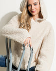 e Luna Fuzzy Faux Fur Oversized Sweatshirt