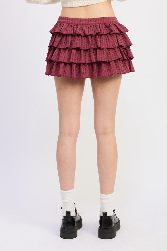 Emory Park Tiered Ruffle Mini Skirt