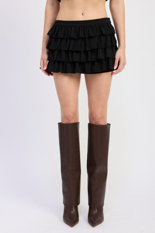 Emory Park Tiered Ruffle Mini Skirt