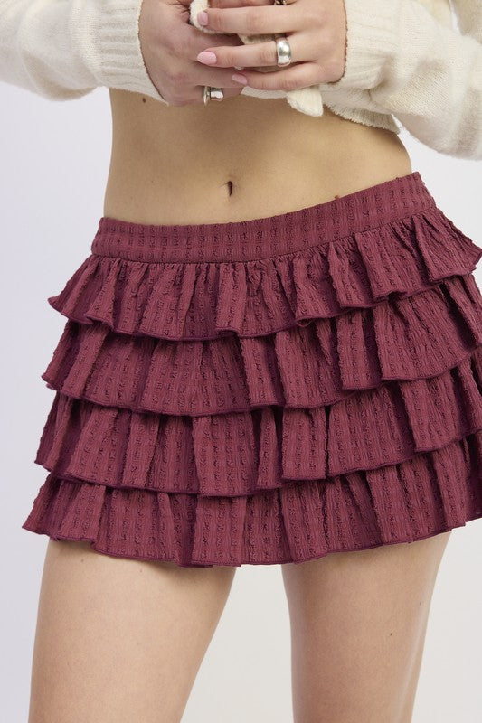 Emory Park Tiered Ruffle Mini Skirt