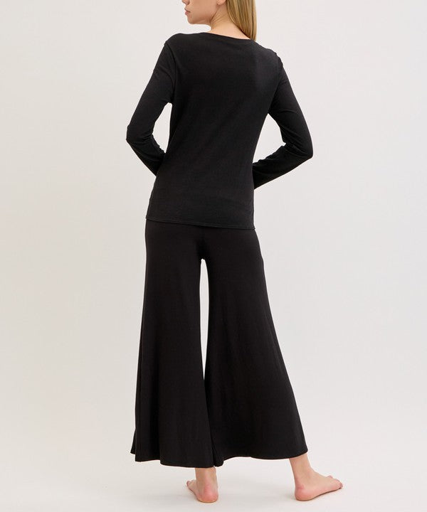 Fabina Bamboo Classic Palazzo Pant Ankle Length