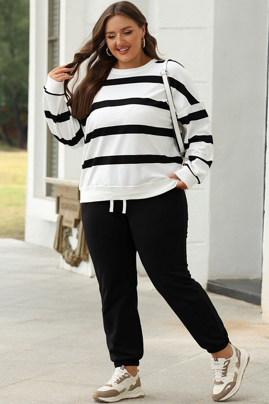 Drop Shoulder Pullover and Jogger Pants Set
