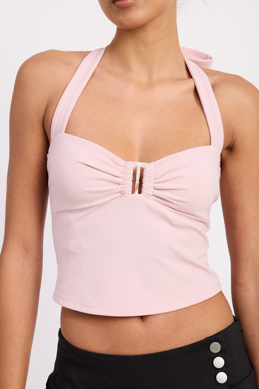 Emory Park | Halter Tie Back Knit Top