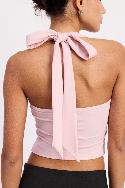 Emory Park | Halter Tie Back Knit Top