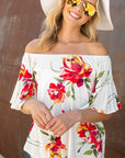 e Luna Floral Off Shoulder Top