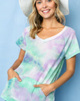 e Luna PLUS Tie Dye Thermal V-Neck Top