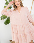 e Luna Dot Button Down Tiered Dress