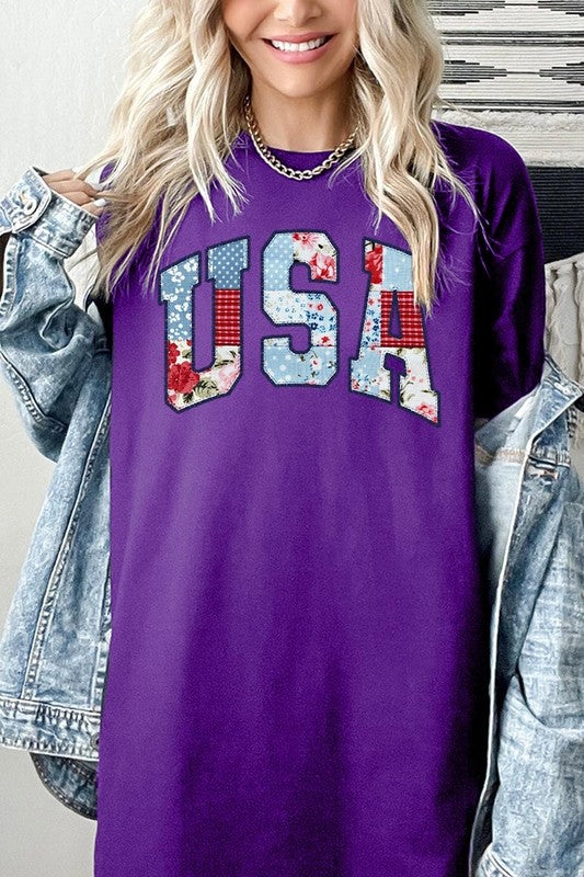 Vintage USA Patchwork Graphic Heavy Cotton Tee