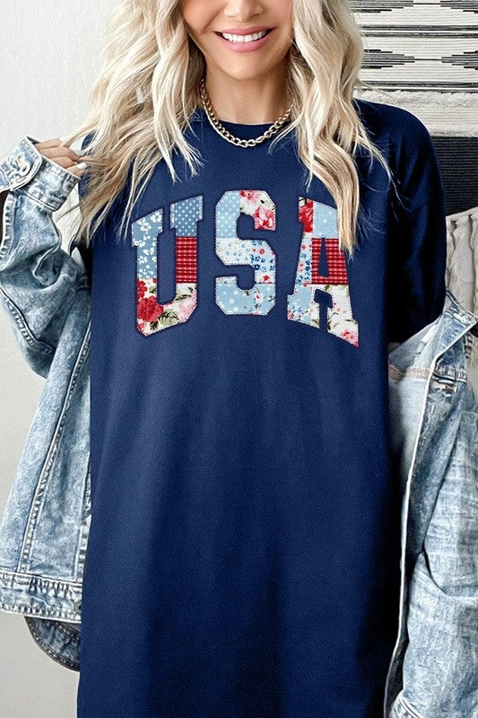 Vintage USA Patchwork Graphic Heavy Cotton Tee