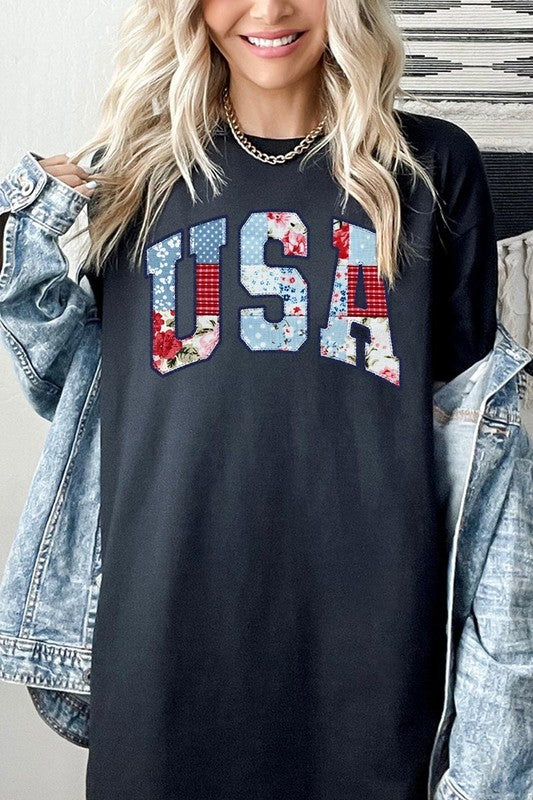 Vintage USA Patchwork Graphic Heavy Cotton Tee