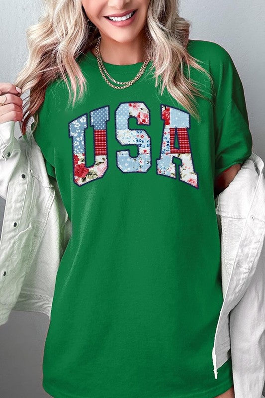 Vintage USA Patchwork Graphic Heavy Cotton Tee