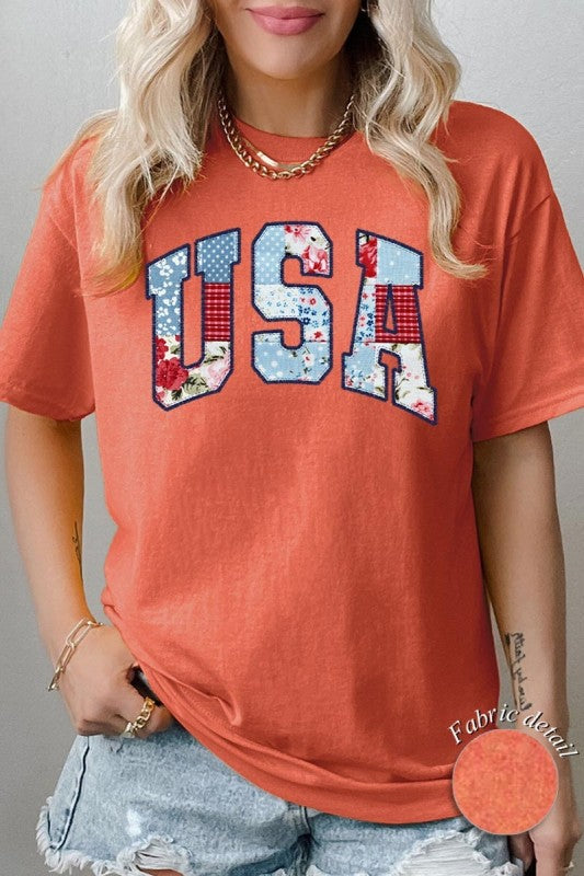 Vintage USA Patchwork Graphic Heavy Cotton Tee