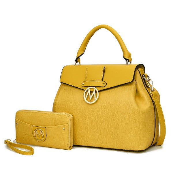 MKF Collection by Mia K Aurora Vegan Leather Satchel and Wallet