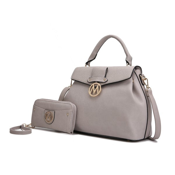 MKF Collection by Mia K Aurora Vegan Leather Satchel and Wallet