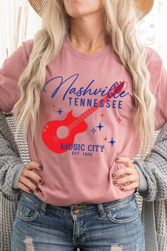 Nashville Tennessee Guitar Graphic Tee