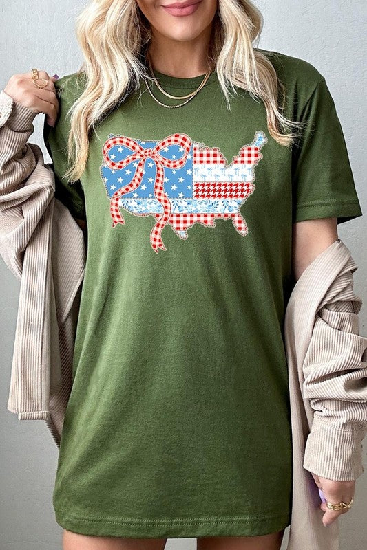 USA Map Patchwork Graphic Tee