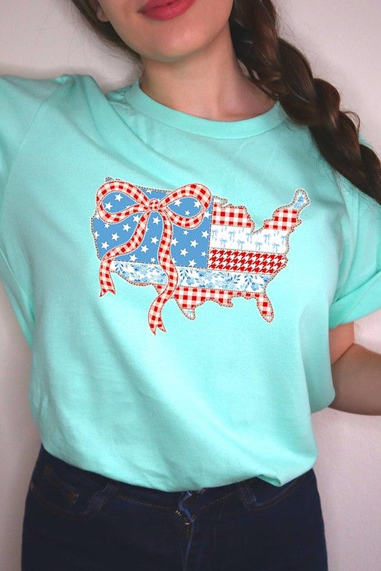 USA Map Patchwork Graphic Tee