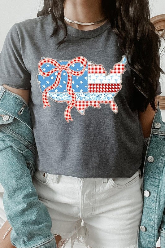 USA Map Patchwork Graphic Tee
