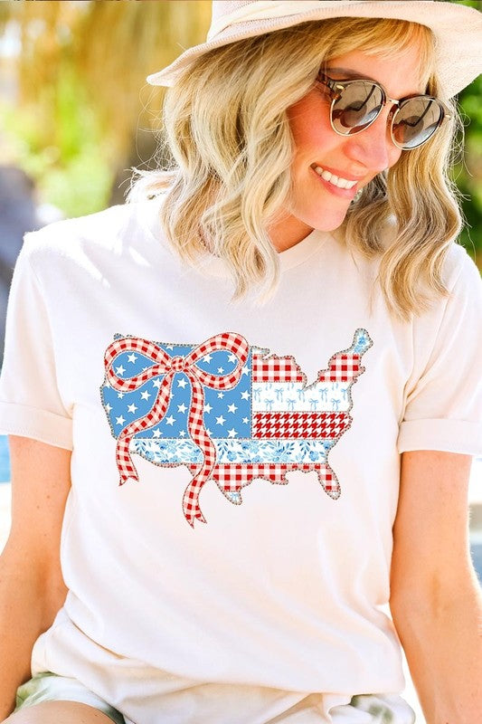 USA Map Patchwork Graphic Tee