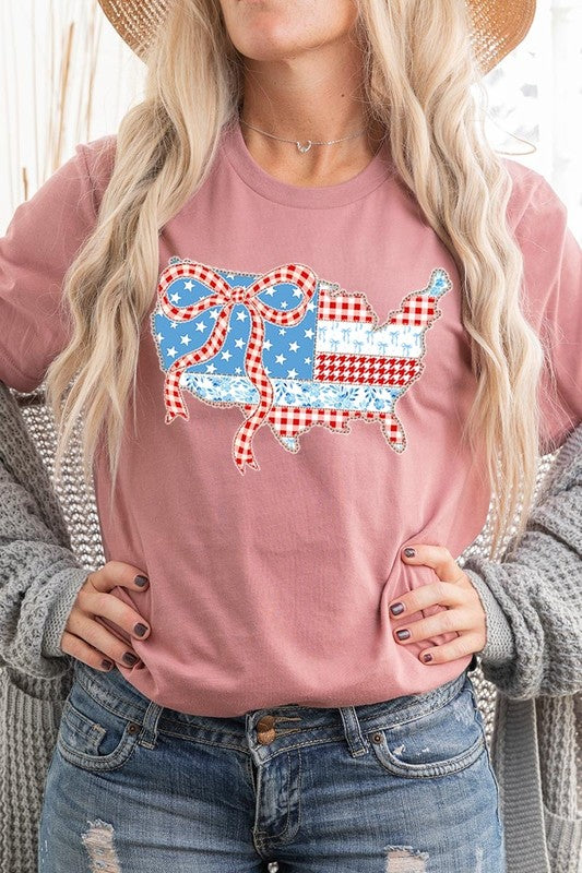 USA Map Patchwork Graphic Tee