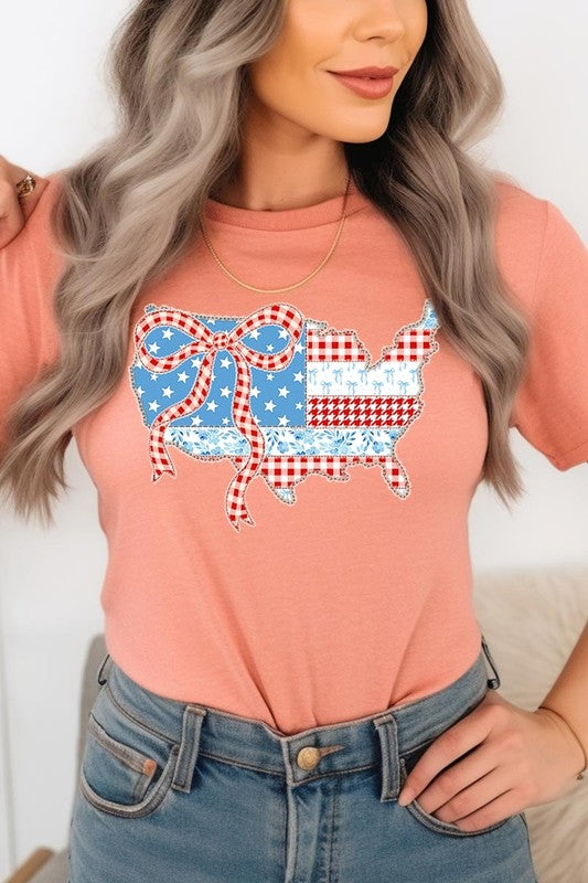 USA Map Patchwork Graphic Tee