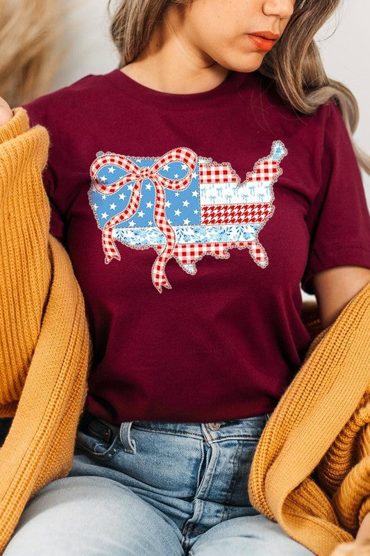 USA Map Patchwork Graphic Tee