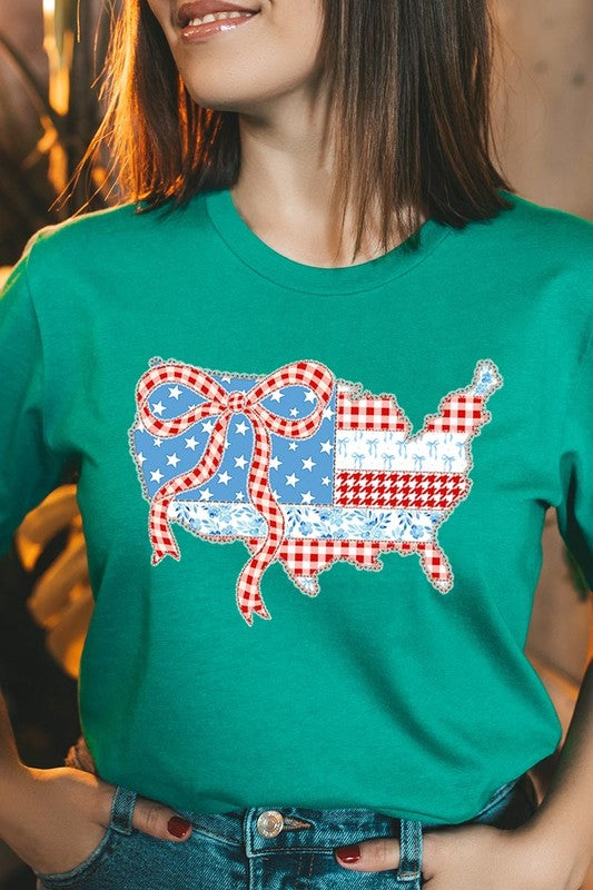 USA Map Patchwork Graphic Tee
