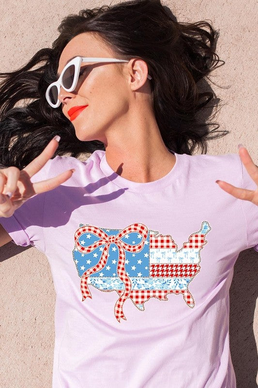 USA Map Patchwork Graphic Tee