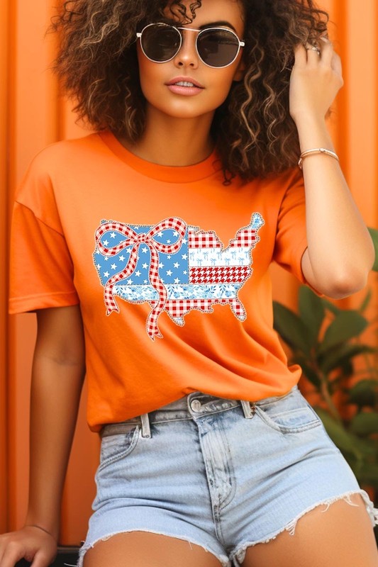 USA Map Patchwork Graphic Tee