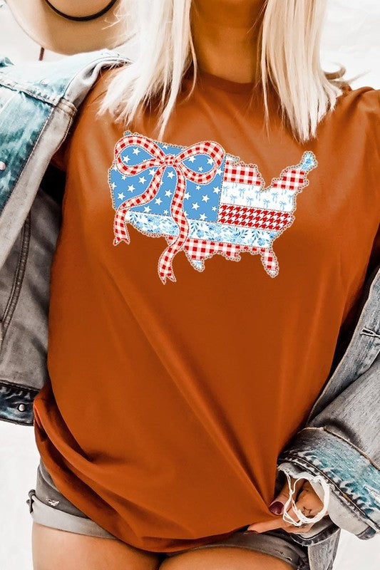 USA Map Patchwork Graphic Tee