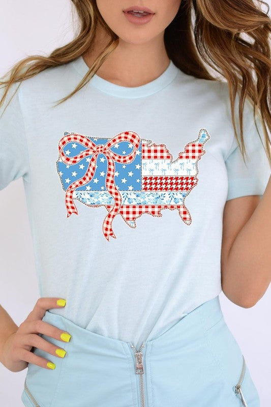 USA Map Patchwork Graphic Tee